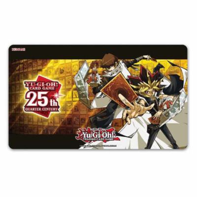 YUGIOH KONAMI OFFICIAL YUGI AND KAIBA QUARTER CENTURY PLAYMAT (GAME MAT) (NEW)