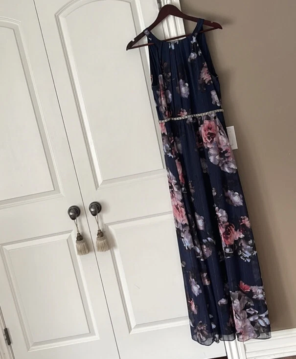 S.L. Maxi vestido para mujer Fashions con cuentas cintura sin mangas talla 10 Foto 2 de 4