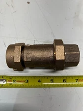 3/4" x 3/4" AY McDonald Brass Dual Check Valve 5122-096 Meter Nut x FNPT No Lead