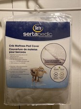 Serta Sertapedic Crib Mattress Pad Cover With Nanotex Quilted Waterproof...