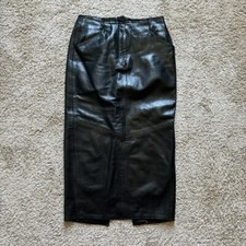 Vakko genuine leather skirt