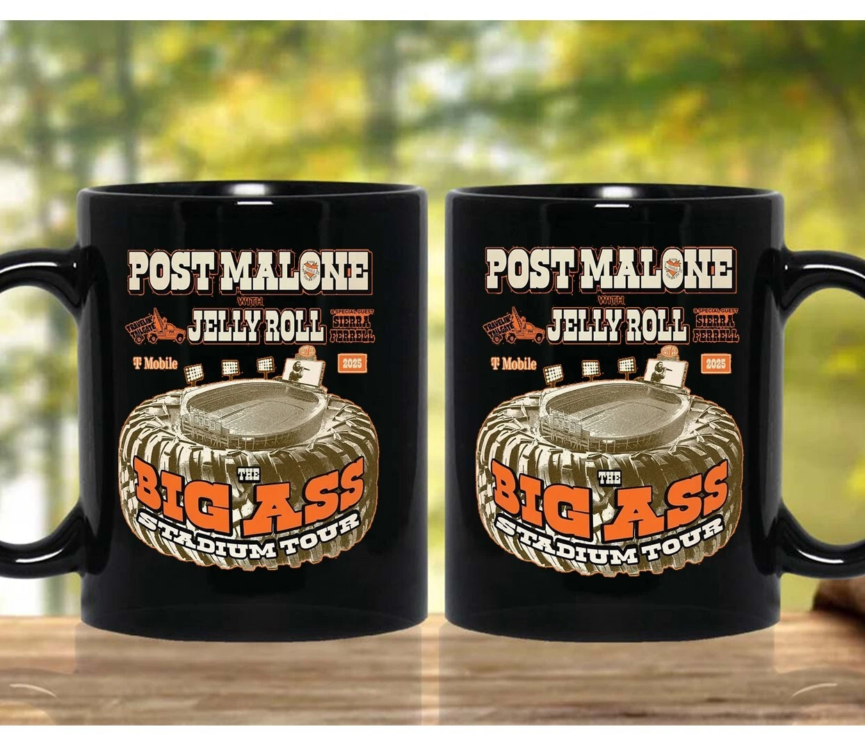 Post Malone 2025 Tour Jelly Roll Big Ass Stadium Coffee Mug