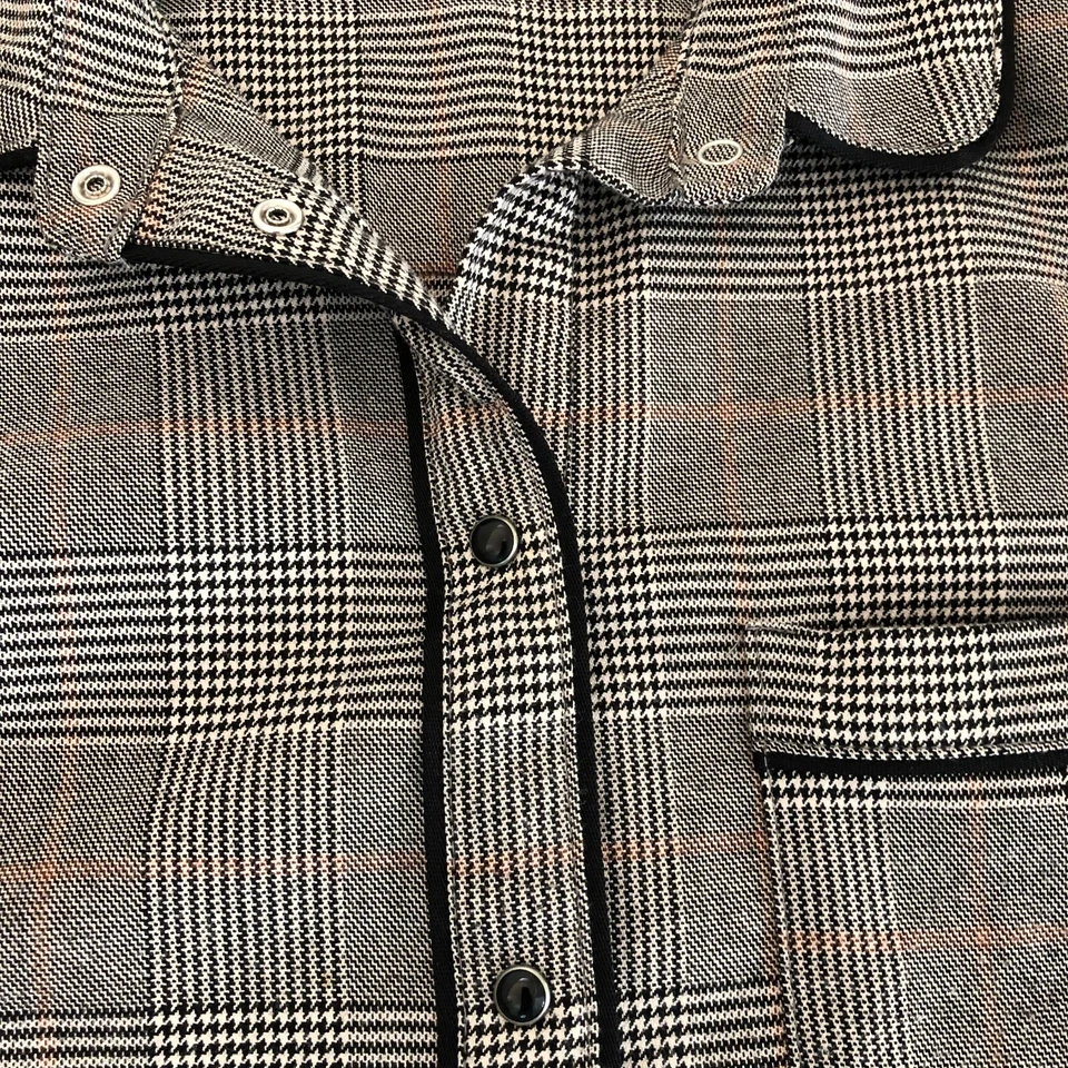 Camisa a presión a cuadros gris manga larga United Colors Of Benetton para mujer talla S/M Foto 4 de 4