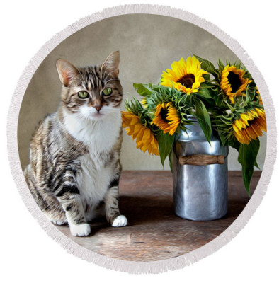 CAT SUNFLOWER PET ANIMAL ART Pendant Charm On 925 Sterling Silver 20'' Necklace