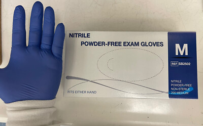 Nitrile Powder Free Gloves Size: Medium 200ct
