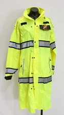 KwikSafety Men's Reflective Hooded Torrent Trench Coat EJ3 Yellow Small