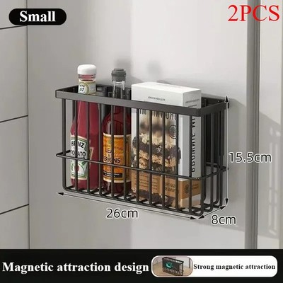 Magnetic Fridge Storage Rack-No Drill Waterproof Portable Seasoning Organizer
