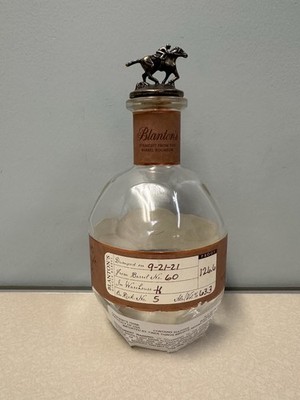 Blanton s Bourbon Bottle L, Letter  L , Empty & Unrinsed, 132.9