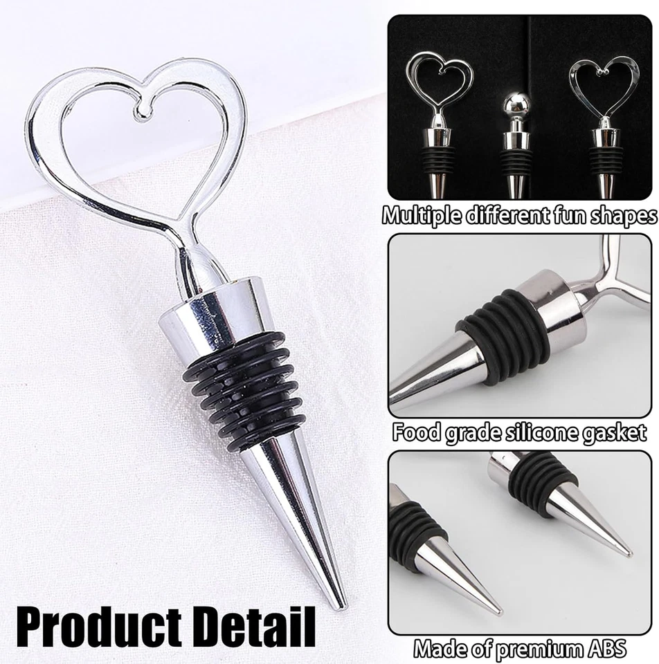 6 Pezzi Tappi per Bottiglie Di Vino,Tappo Vino in Plastica Riutilizzabili, Sigil - Immagine 2 di 4