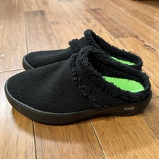 Oofos Oocoozie Sherpa Mule Recovery Black Slippers Women  s Size 11