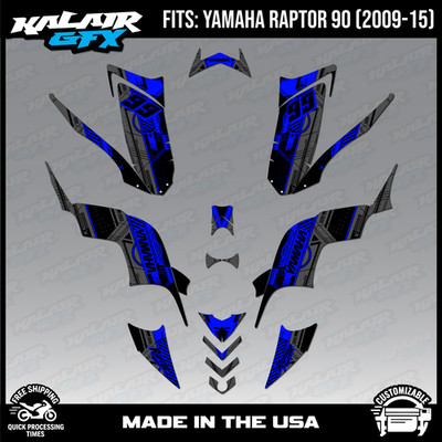 Graphics Kit for Yamaha ATV RAPTOR 90 (2009-2015) Future - BLUE-SHIFT