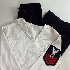Vintage US Navy Uniform Cracker Jack Wool Pants Sailor Shirt