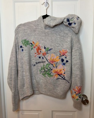 Flower H And M Sweatshirt H&M Floral Embroidered Hoodie Women's