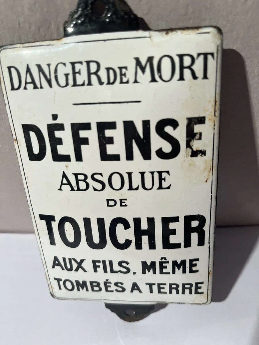 Plaque émaillée Bombée Ancienne - Danger Gel - Lavage Auto Balcon - 10x5 Cm