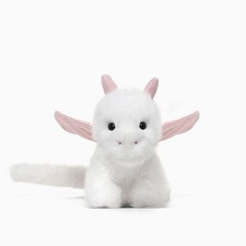 18.7in Welsh White Dragon Plush Toy Soft Stuffed Animal