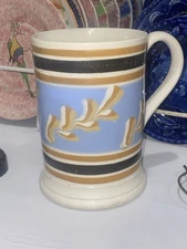 Staffordshire Mochaware Large Tankard With A Sprig  Design Mocha Ca. 1820’s
