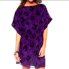 UEC JESSICA SIMPSON BRIGHT PURPLE BLACK CLASSIY DRESS SZ XS PERFECT CONDITION