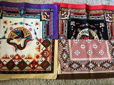 4 Vintage Southwestern Handkerchiefs USA Made Wamcraft 50/50 Cotton Poly Aztec