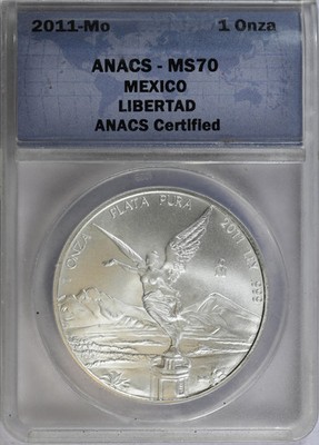 2011 Mo MEXICO Silver ONZA (Troy Ounce of Silver) ANACS MS-70 | eBay