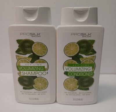 2pk PRO SILK SALON KEY LIME VOLUMIZING SHAMPOO CLARIFYING MOISTURIZING HAIR 15oz