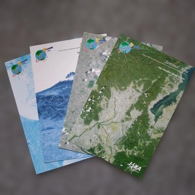 Sentinel Asia Map & Aerial Photo Postcard Set of 4 JAXA Satellite Images