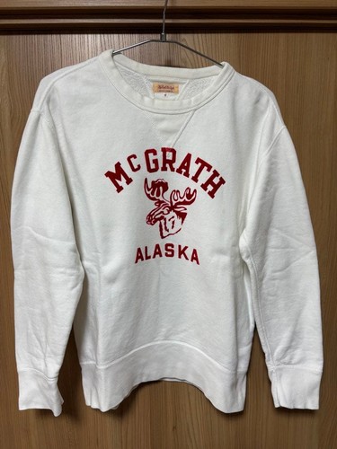 The Real McCoy's, The Real McCoy's Print Sweatshirt White Red MCGRATH ALASKA Americana Vintage Sty