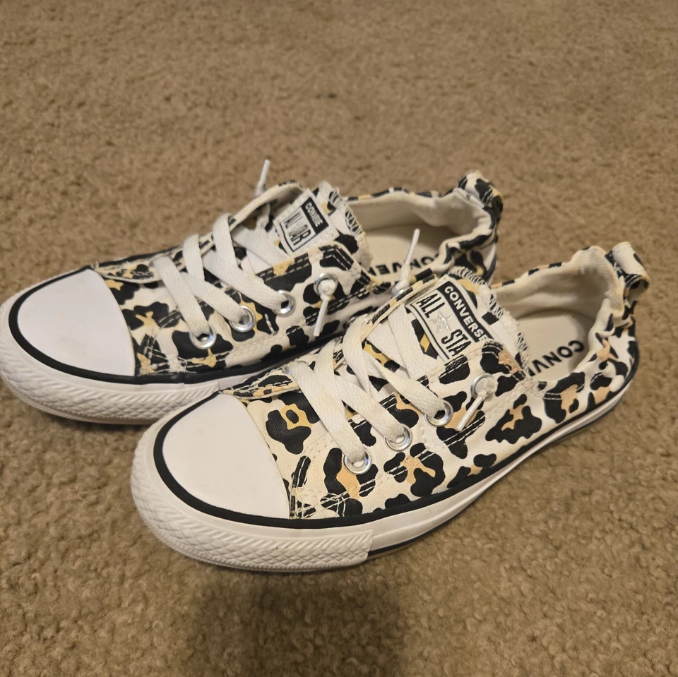Converse All Star Animal Leopard Print Slip On Casual Sneakers Womens 7.5 - Image 2 of 4
