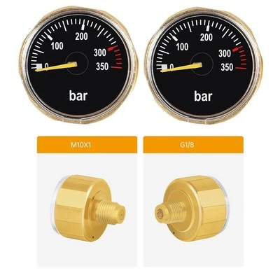 UNKNOWN Tauchflasche Manometer 350bar M10X1 G1/8 stoßfest Messing
