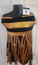 Bumblebee Dress Sequin Costume Adult Size Small Stretchy Halloween