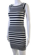 French Connection Matos Striped Sleeveless Dress Crochet Chunky