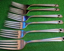 Six fourchettes à dîner en argent 1847 Rogers Bros. 1941 « Eternally Yours »