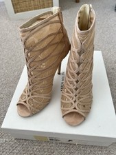 Karen Millen Size 5 Nude Lace Ankle Boots