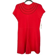 Eliza J Knit A Line Dress with Eyelet Lace Neck Line Plus Size Women 2X NWT