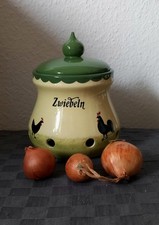 Großer Zwiebeltopf, Topf, Vorratsdose,Hahn und Henne,  Zeller Keramik. 