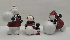 Set 3 Cracker Barrel Snowmen Old Country Store Just Chillin' Boxed 