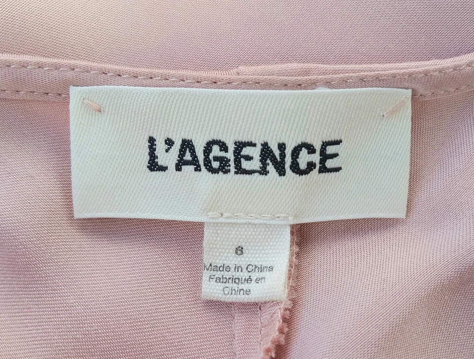 size 6 L'AGENCE Sexy ARIZONA Dusty Pink Blush Long Button-up Maxi SLIP DRESS - Image 4 of 4