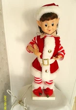 Vintage Telco 1990s Christmas Santa's Girl Antimated  Baker  Elf.