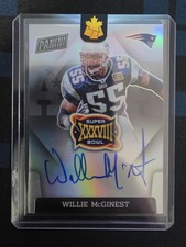Willie McGinest Auto On Card 2022 Panini Super Bowl XXXVIII Patriots