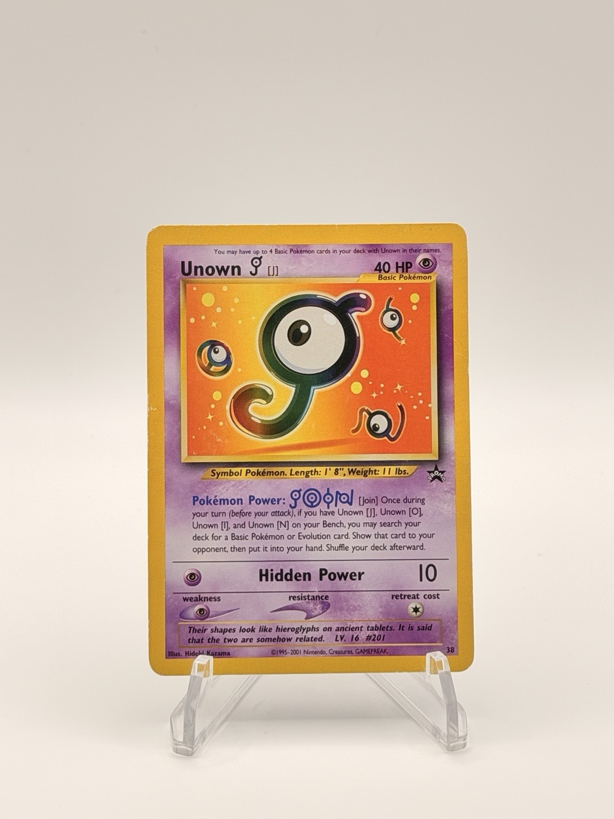 Pokemon Unown J 38 Wizards Black Star Promo TCG Card
