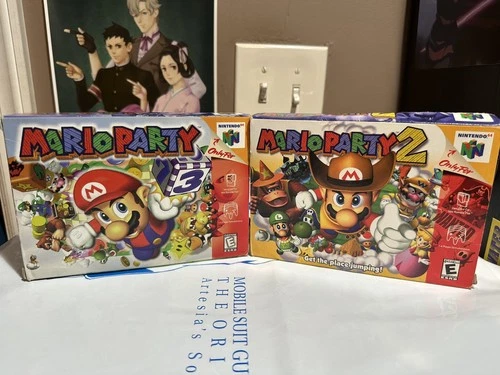 Nintendo N64 Mario Party 1 and 2 COMPLETE CIB authentic