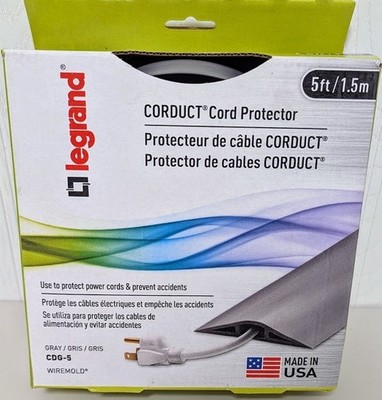 Legrand Wiremold CDG-5 Corduct 5 ft. 1-Channel Over-Floor Cord Protector-Gray