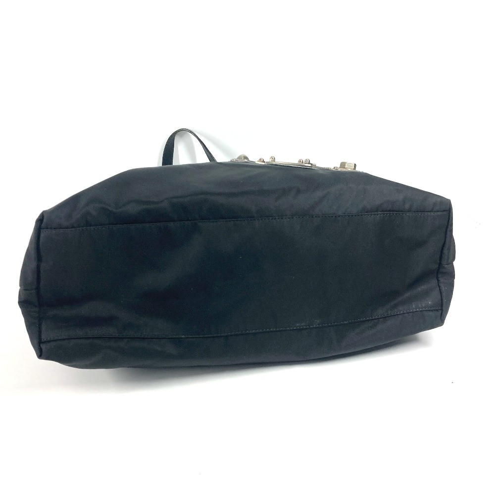 PRADA skull logo Shoulder Bag Tote Bag Nylon / Leather Black thumbnail 5