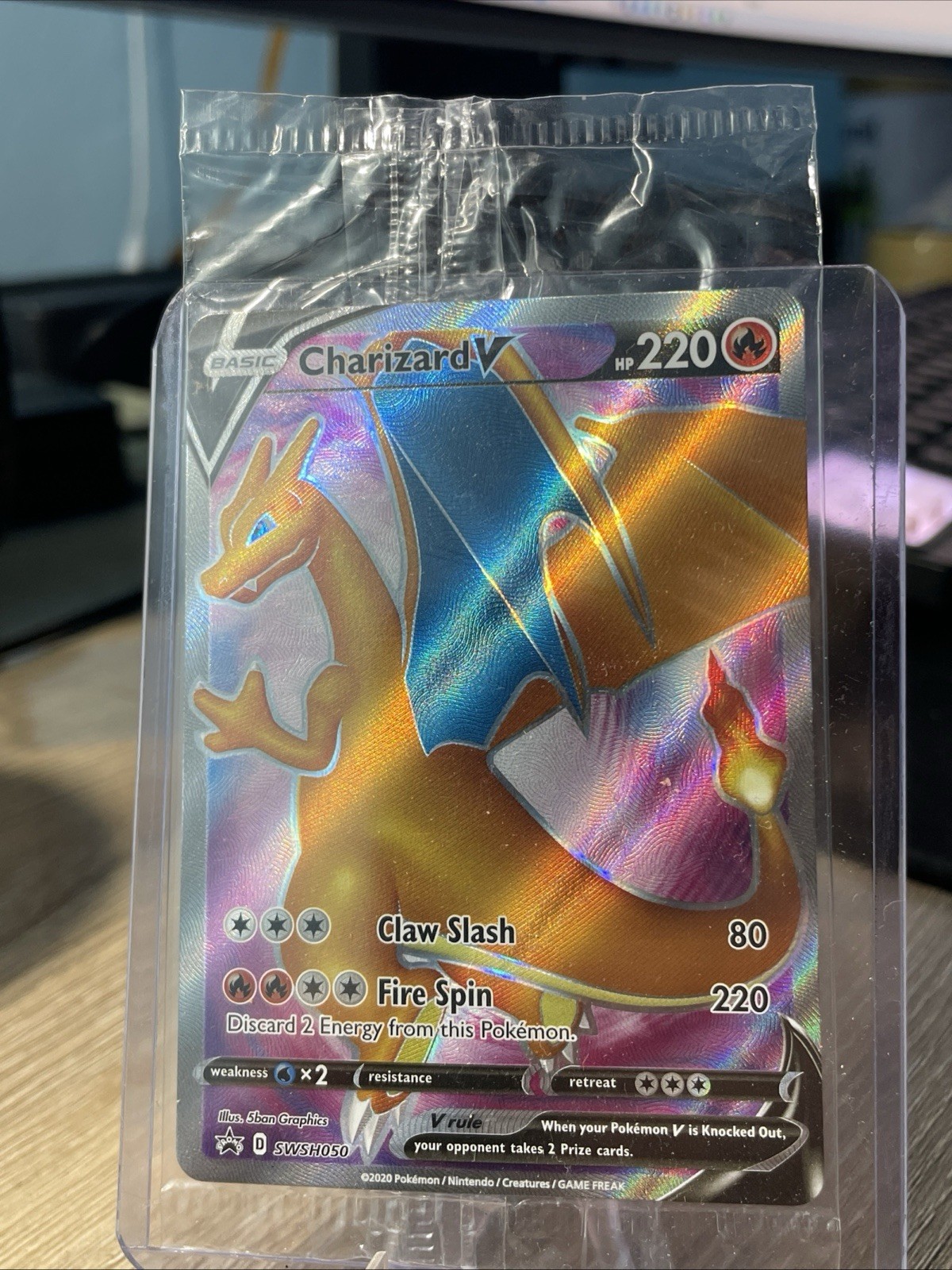 Charizard V Full Art Black Star Promo Champions Path SWSH050 New Sealed!