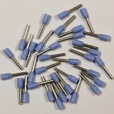 ECLIPSE TOOLS 701-025-100 Wire Ferrule, 100 pk, Light Blue AWG 24, 6mm Barrel