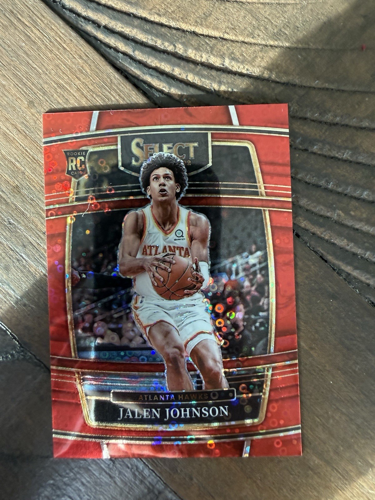 2021-22 Panini Select - Concourse Jalen Johnson #17 Red Disco Prizm /49 (RC)