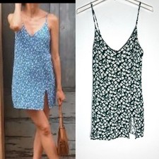 Reformation Marlowe Tank Mini Dress Cilantro Green Floral Sz XS