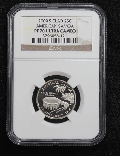 2009-S Clad Proof American Samoa US Territory Quarter NGC PF70 5FS1