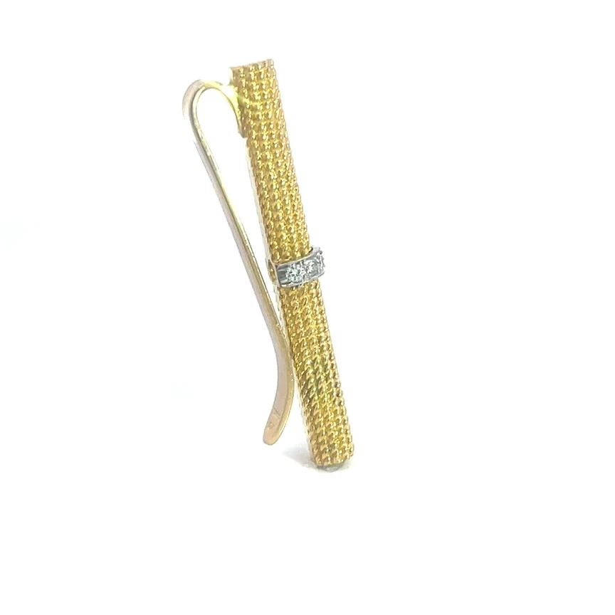 Tiffany & Co. Diamond Gold Tie Clip/Money clip 18k Yellow Gold - Image 4 of 4