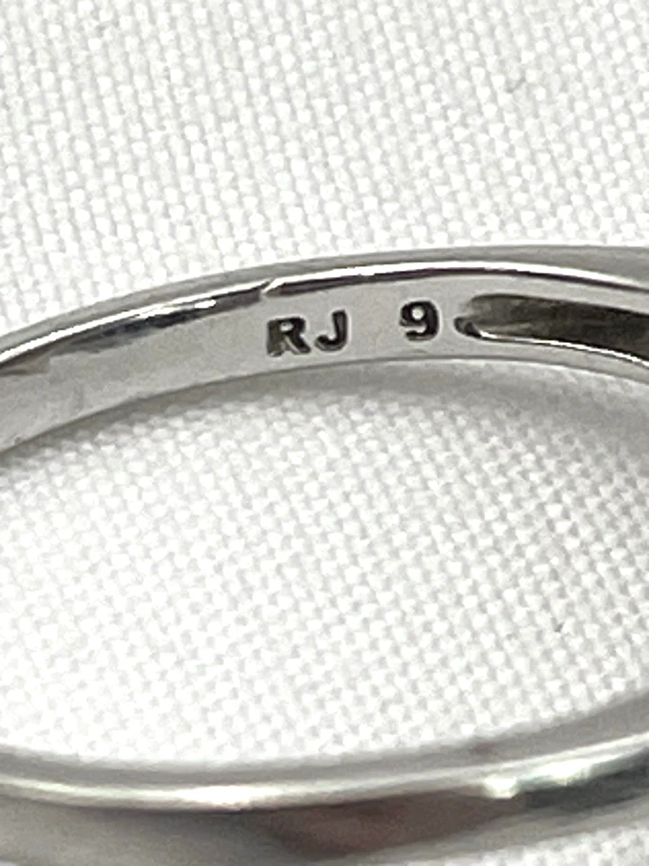 RJ 925 Sterling Marquis Garnet Ring Size 9 - Image 4 of 4