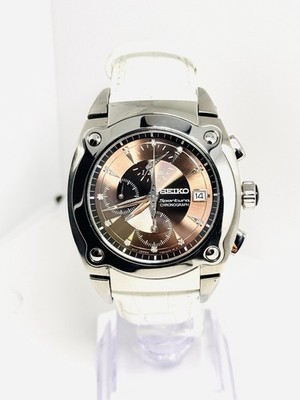 未使用セイコークロノグラフ7T92ホワイト海外モデル Seiko Sportura 7T92 Diamond Chronograph White Dial Sapphire